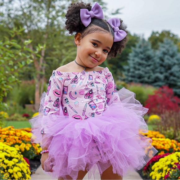 Off the Shoulders Halloween Print TuTu Dress for Toddler Girls from AriTutus - Picture 3 of 10